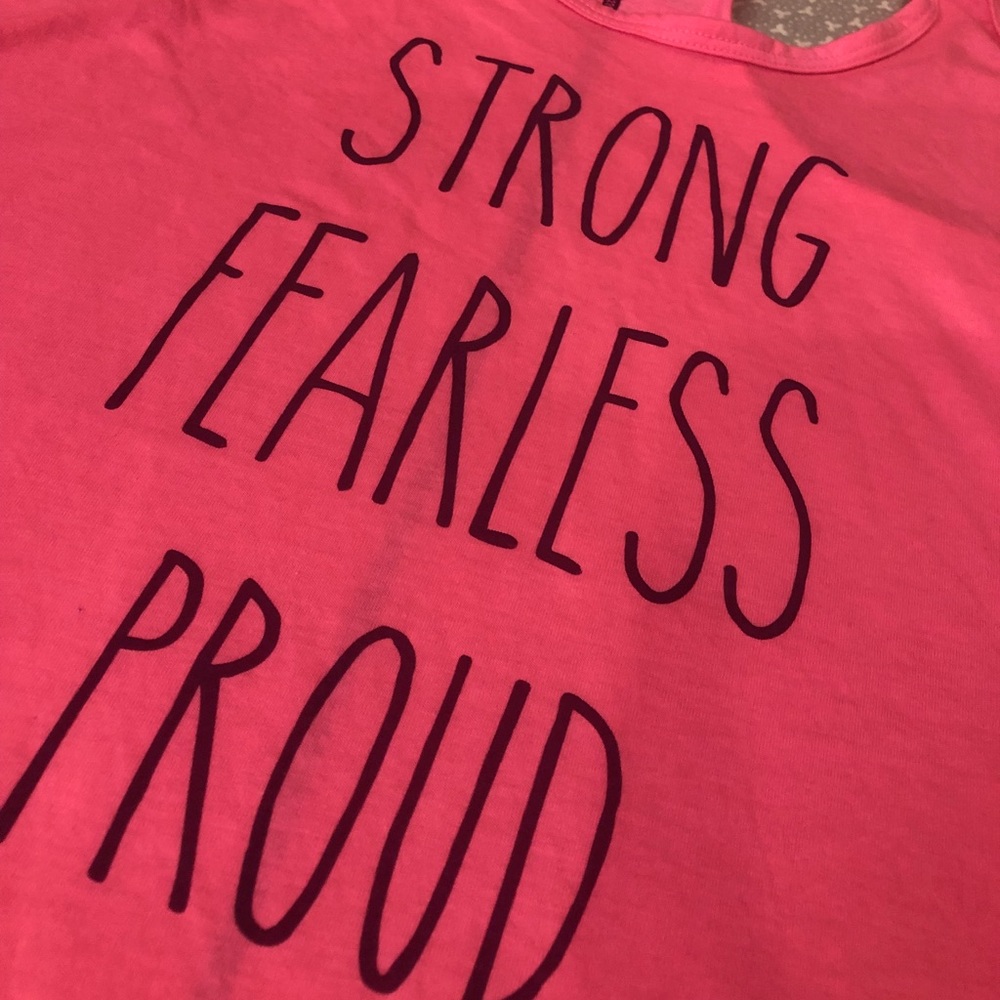 NWT Pink Motivational Saying Athletic Top